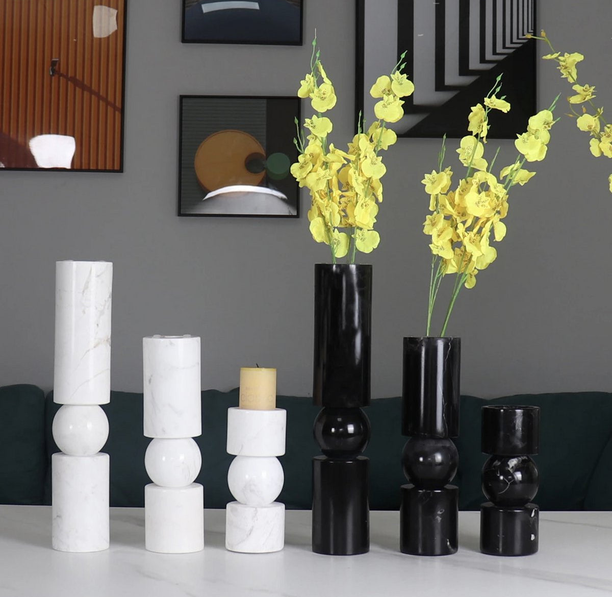 Kandelaar White Marble