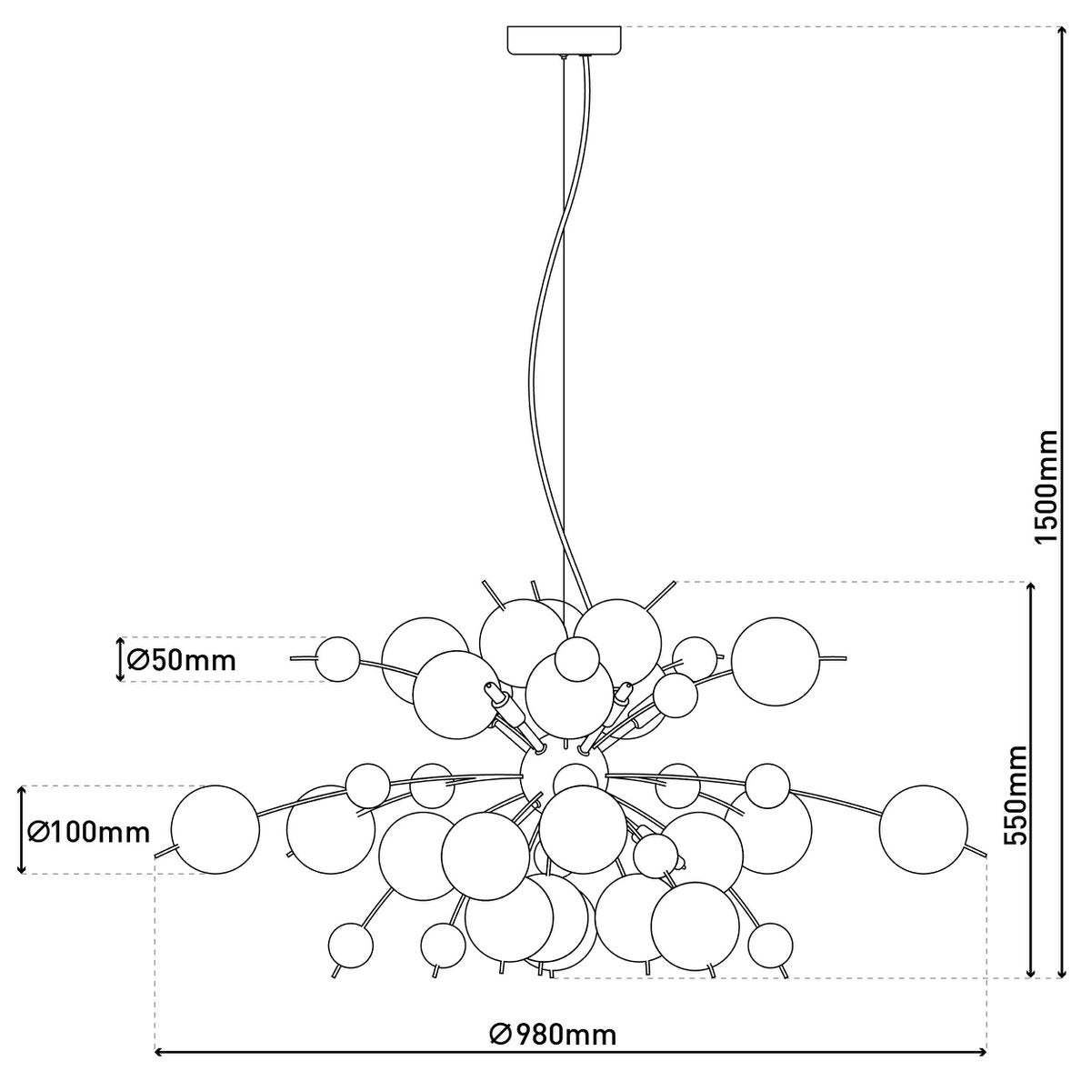 Hanglamp Explosie Gekleurd - Groot