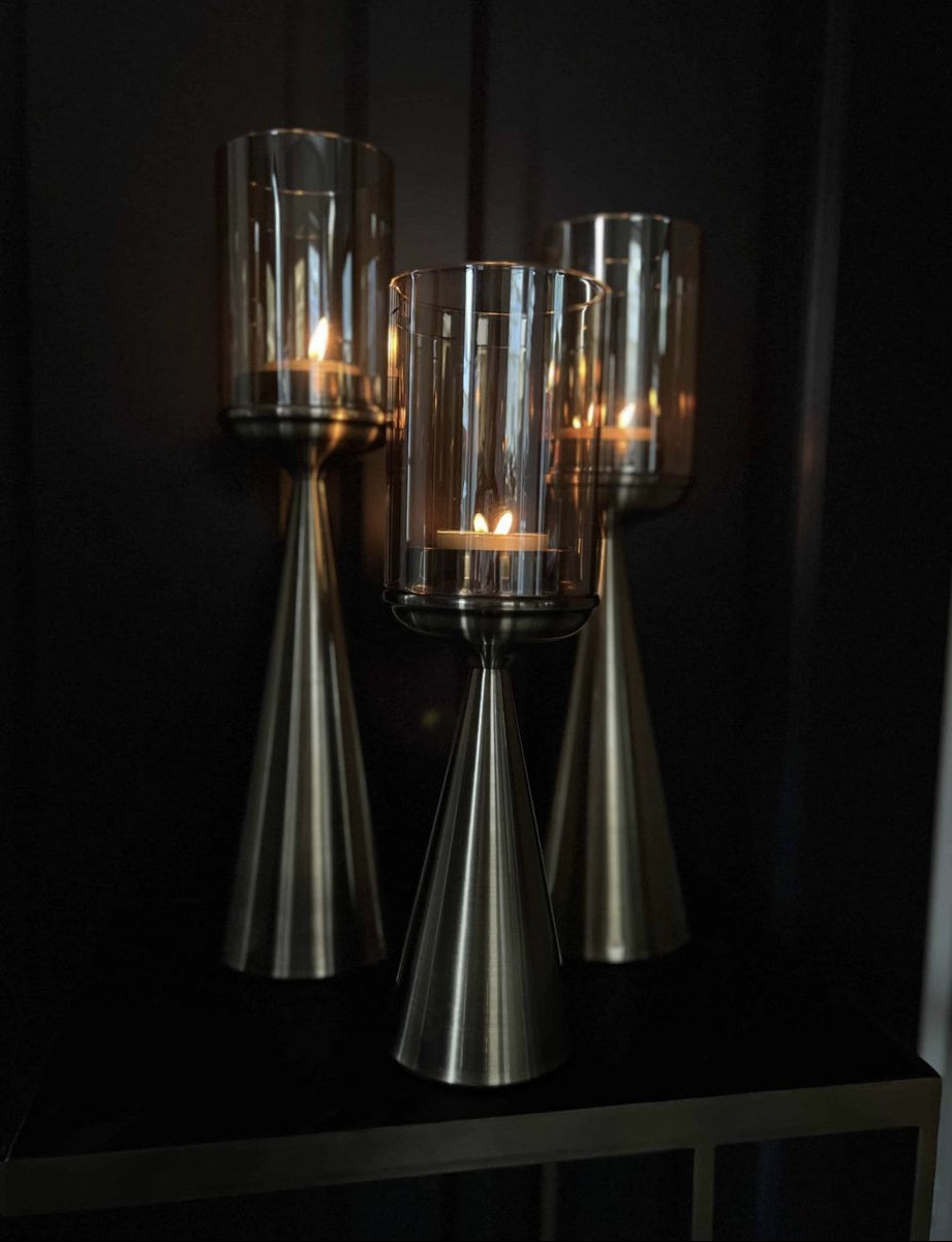 Kandelaar Glas Goud - L