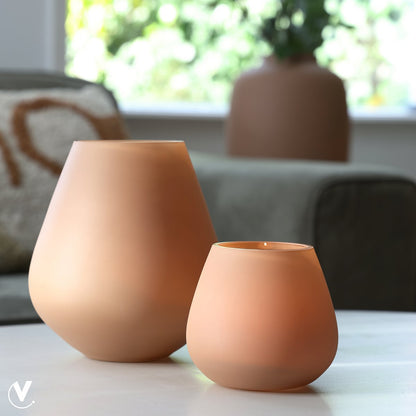 Waxinelichthouder Tasman Matte Sand - set van 2 stuks