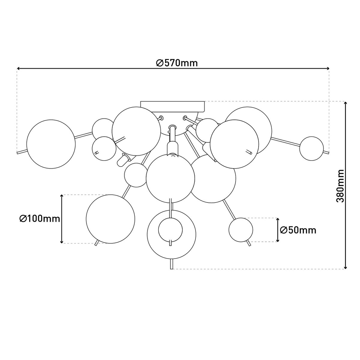 Plafondlamp Explosie Chroom