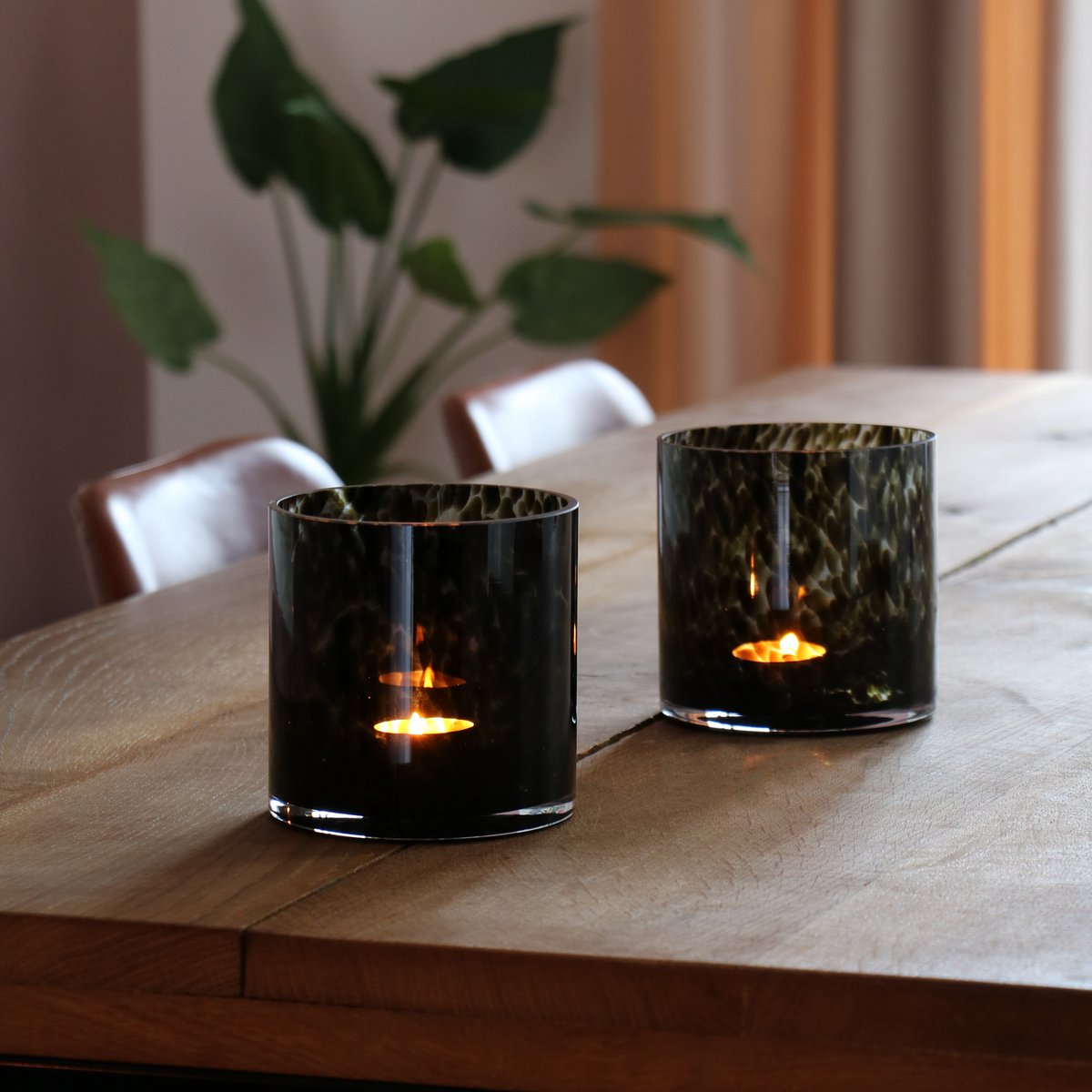 Waxinelichthouder Celtic Grey Cheetah - set van 2 stuks