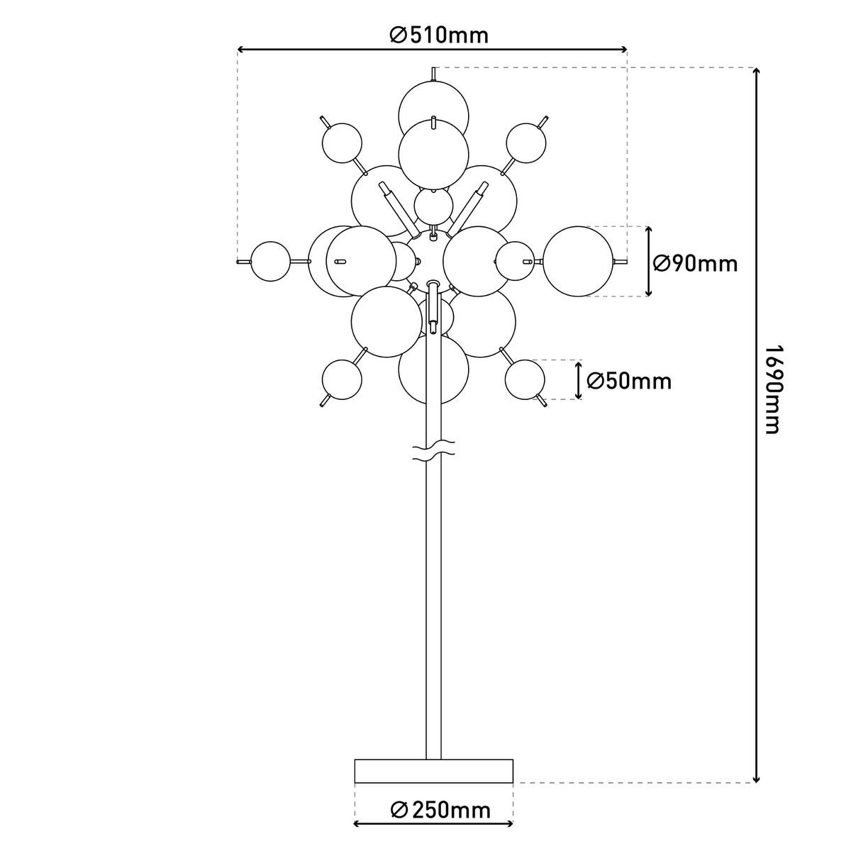 Vloerlamp Explosie Chroom