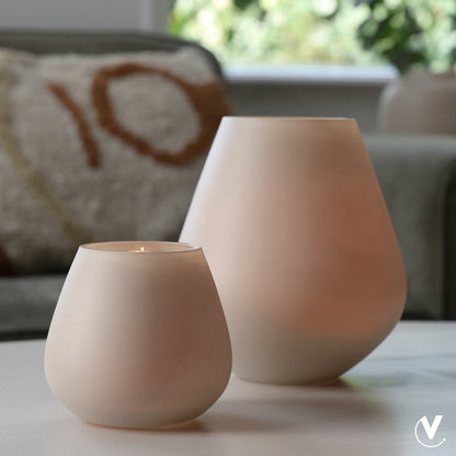 Waxinelichthouder Tasman Matte Ivory - set van 2 stuks