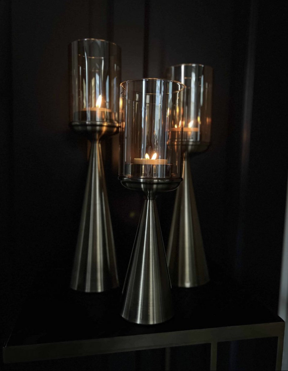 Kandelaar Glas Goud - M