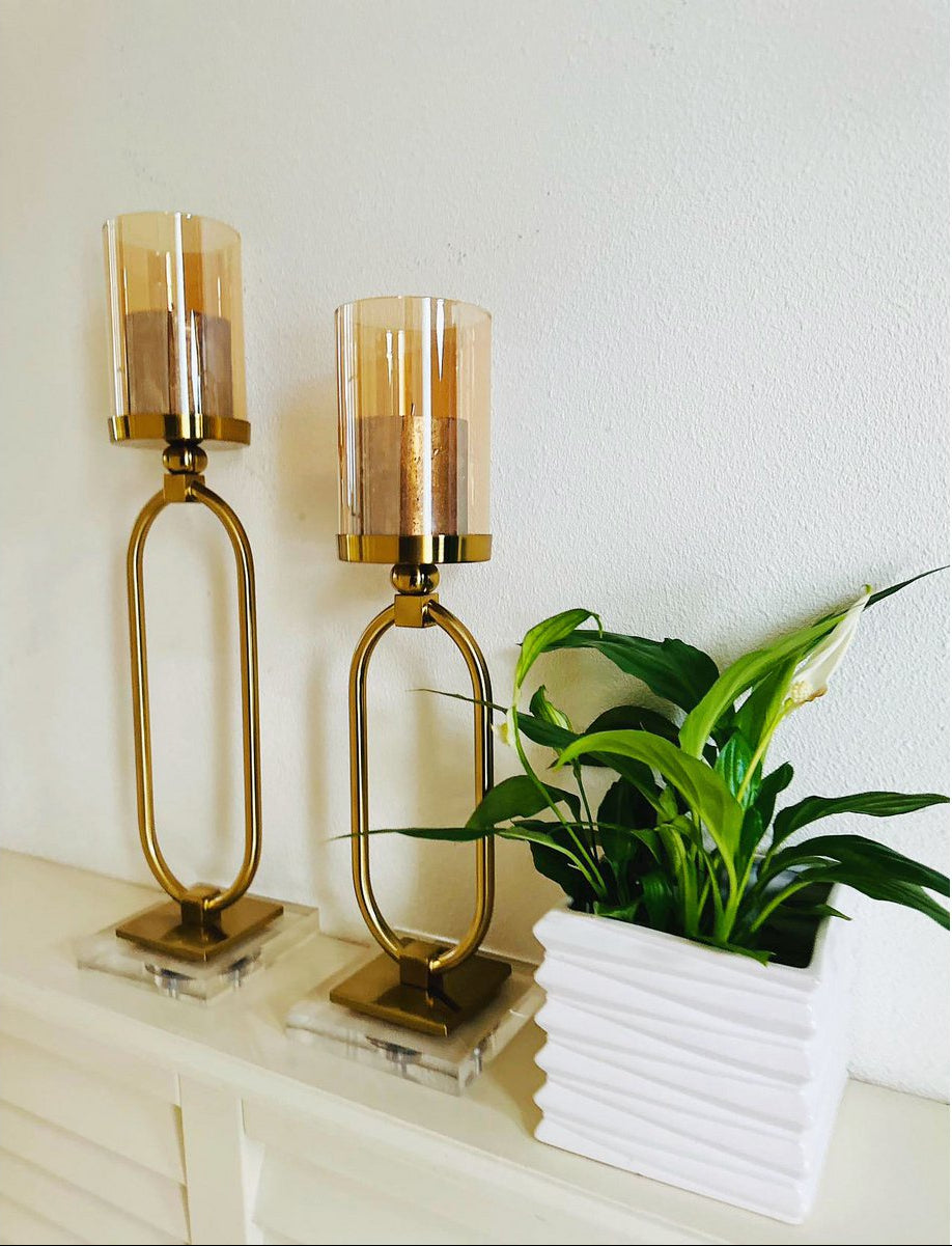 Kandelaar Glas Goud