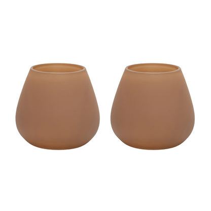 Waxinelichthouder Tasman Matte Sand - set van 2 stuks
