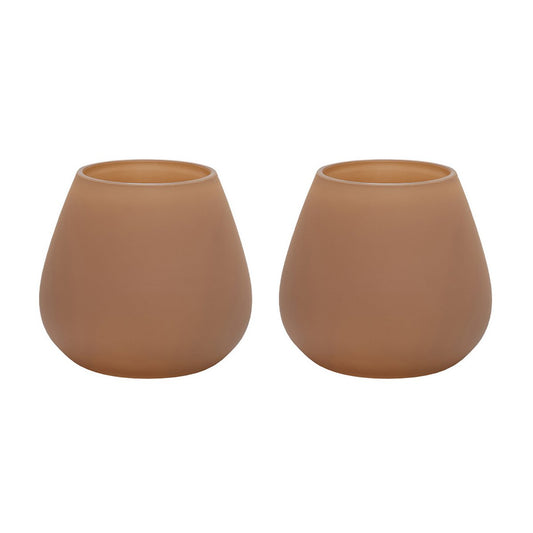 Waxinelichthouder Tasman Matte Sand - set van 2 stuks