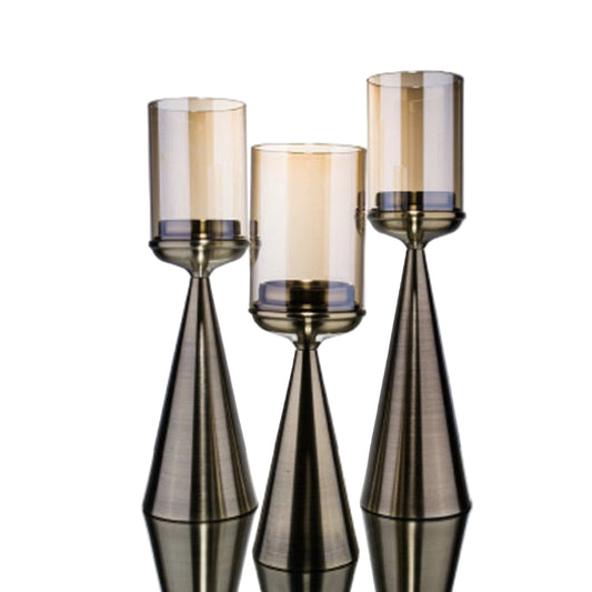 Kandelaar Glas Goud - S
