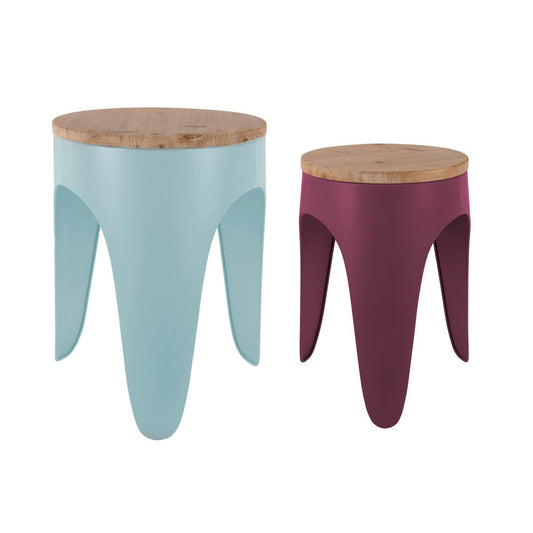 Bijzettafel/Kruk Double Funky - set van twee