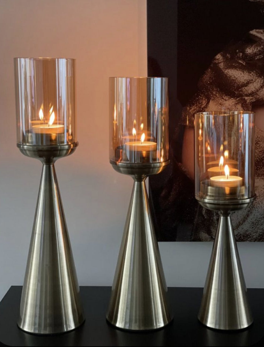 Kandelaar Glas Goud - M