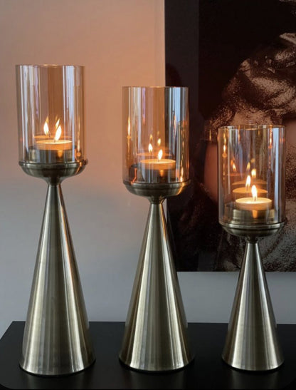 Kandelaar Glas Goud - M