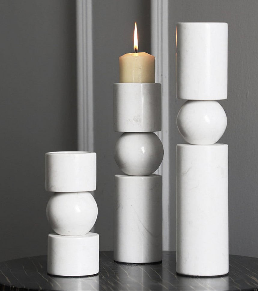 Kandelaar White Marble