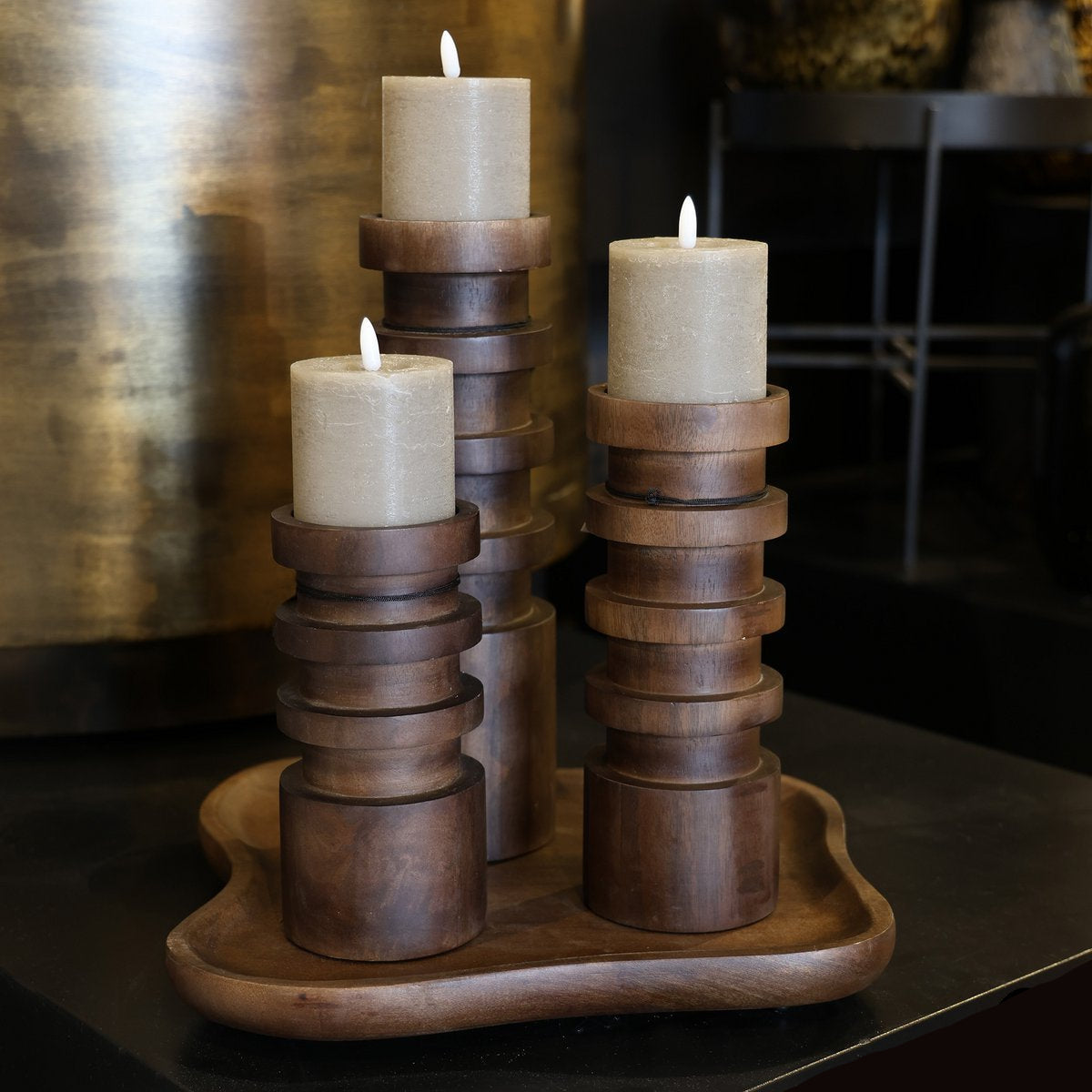 Kandelaar Vail walnut - S,M,L